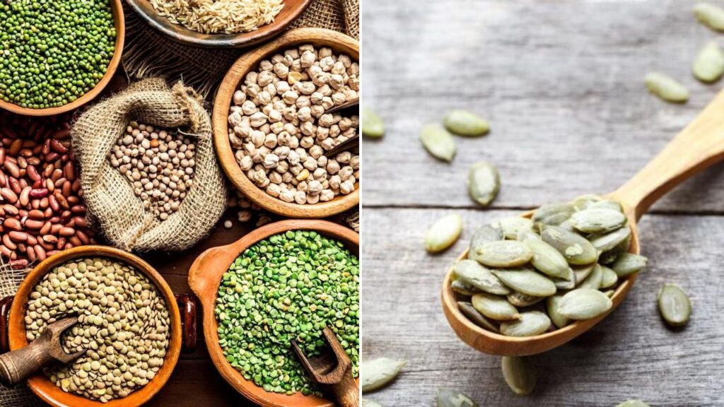 semi di zucca e legumi