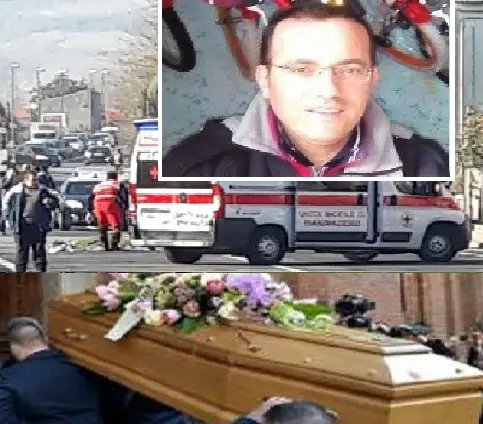 Travolto sull’Appia, disperazione ai funerali del commerciante. Malore per la moglie