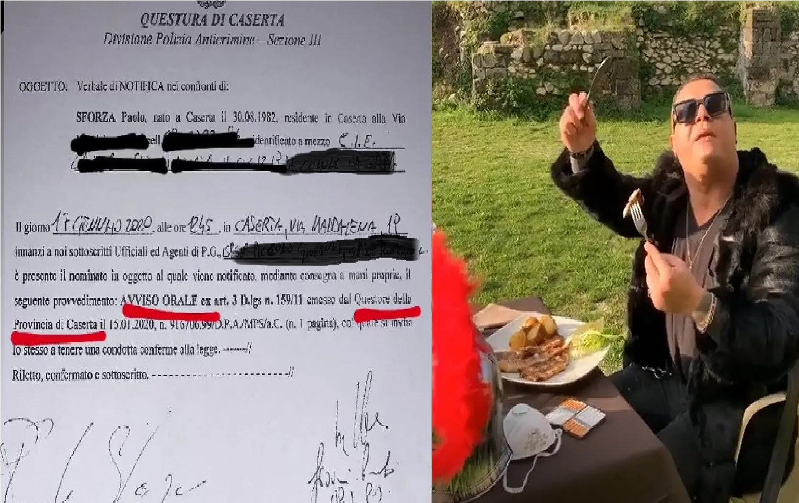 Nuovi guai per Sforza, scatta la misura del questore