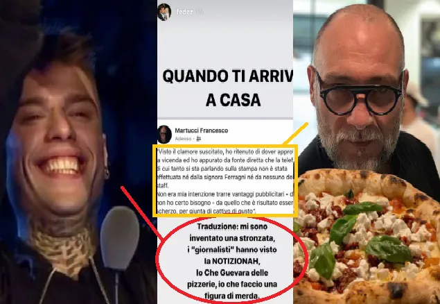 Privee fantasma da Martucci, Fedez ci va giù duro: “Voleva fare Che Guevara della pizza. Che figura…”
