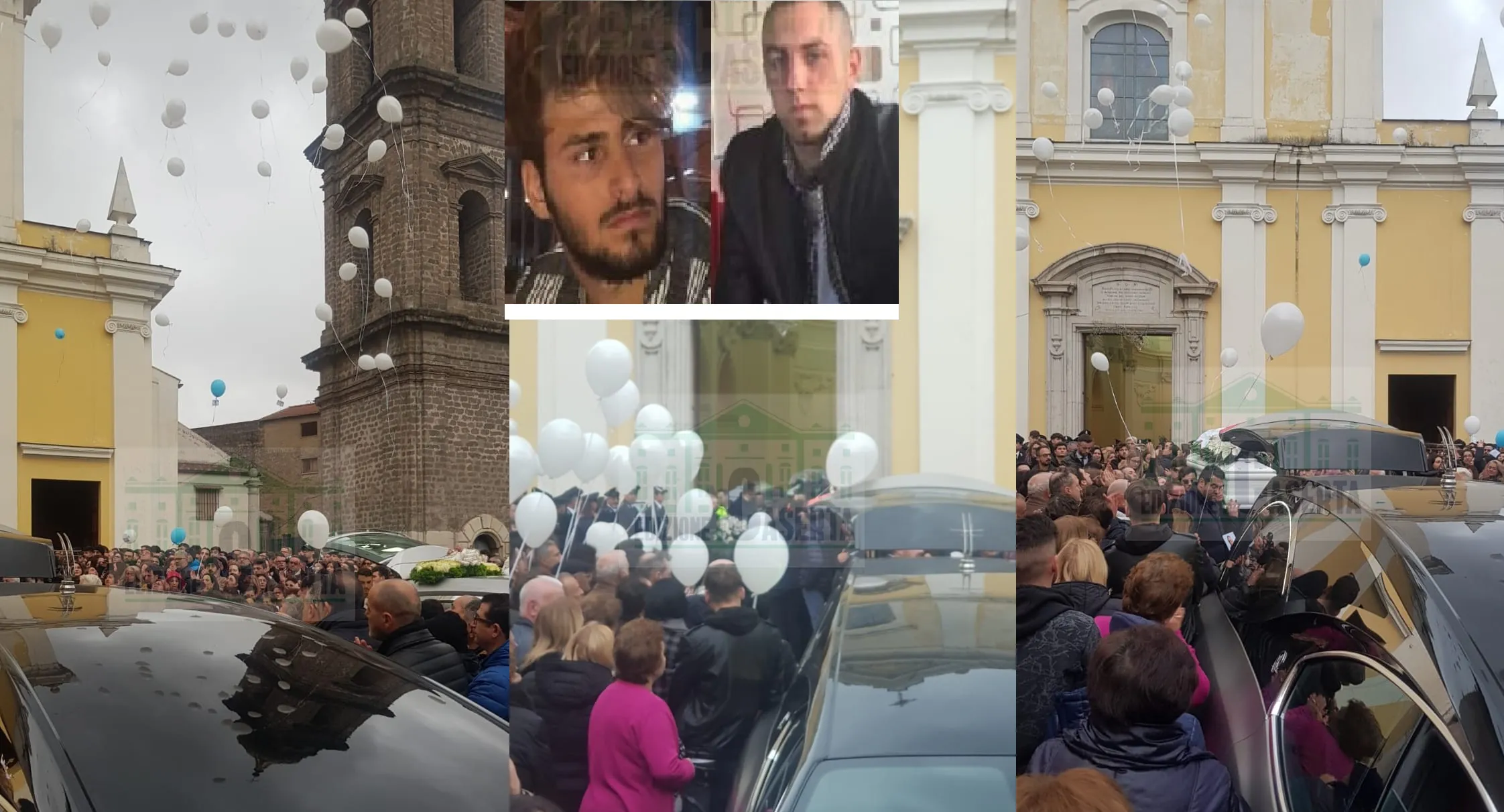 Palloncini al cielo, il saluto commosso a Giuseppe e Salvatore. FOTO