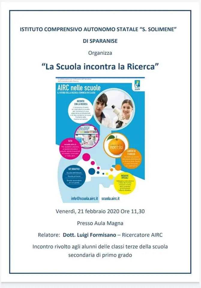 Sparanise: La scuola incontra la ricerca