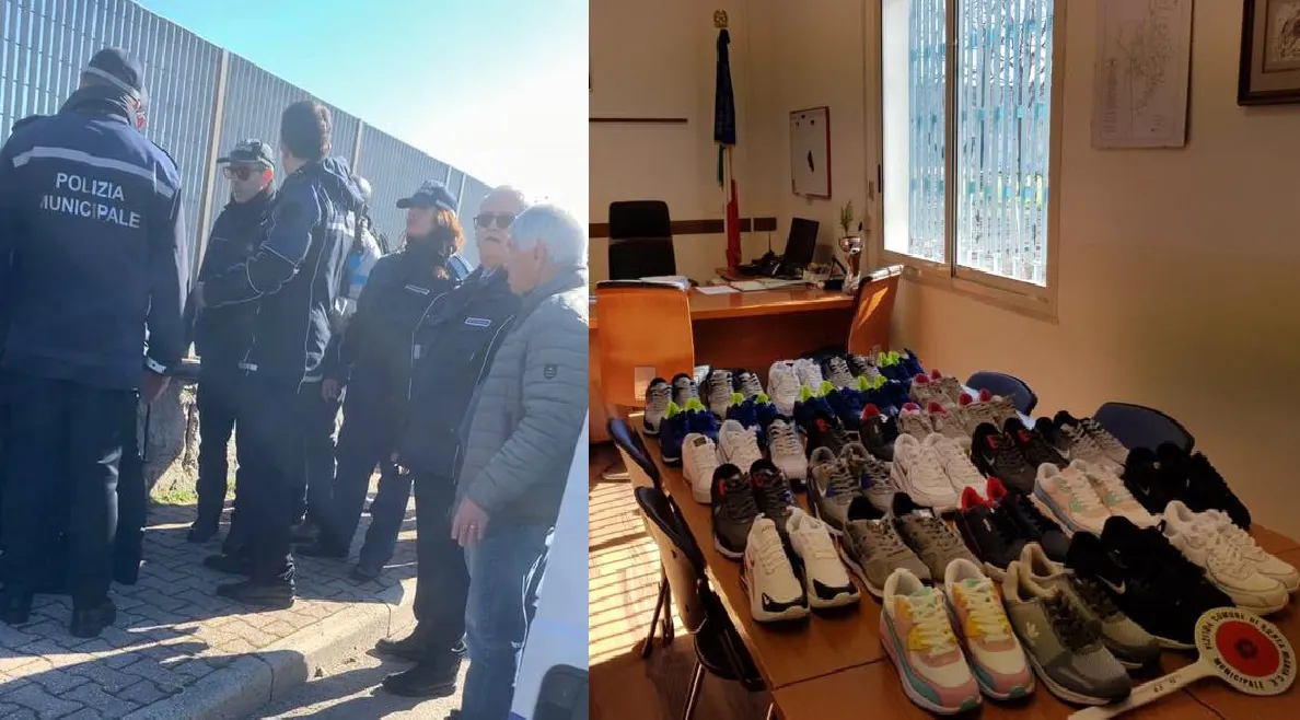 Lo pesca a vendere scarpe false, lui reagisce e assale l’agente: bloccato
