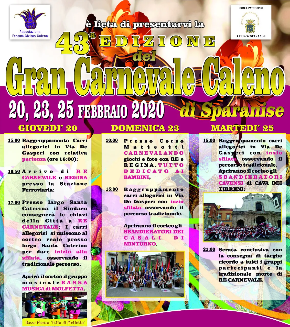 Gran Carnevale Caleno: il programma