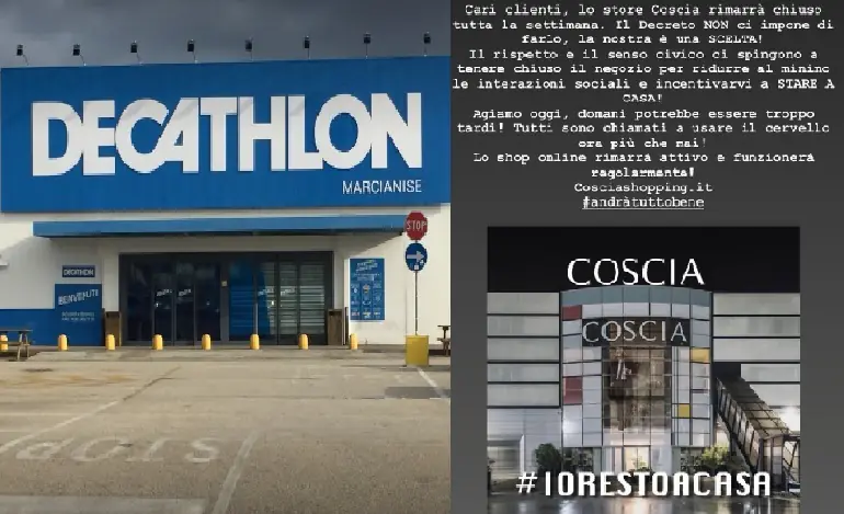 Polo dello shopping, chiudono Decathlon e Coscia. L’appello ai clienti