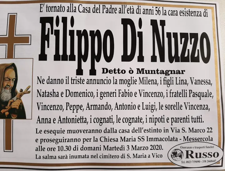 Muore a 56 anni il papà del compianto Emilio Di Nuzzo