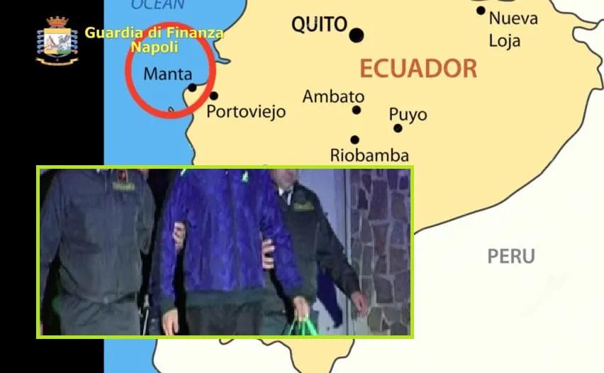 Narcos casertano catturato in Ecuador: era ricercato da 21 mesi