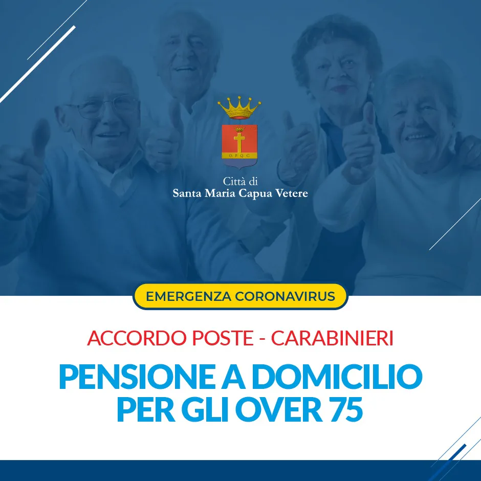 Emergenza Coronavirus. Pensioni a domicilio: accordo Poste Italiane e Arma dei Carabinieri