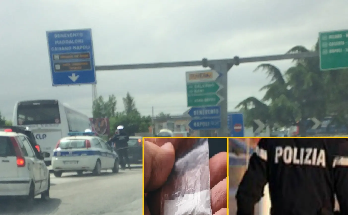 Coppia bloccata dai Falchi a Caserta Sud: fuga dal lockdown con cocaina e marijuana