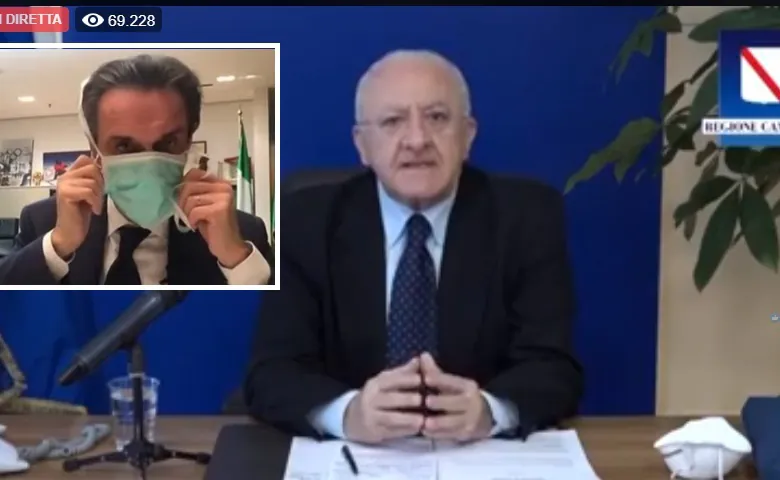 De Luca apre a pizze a domicilio ma chiude confini pure per fase2: “Chi viene da Milano sarà multato”