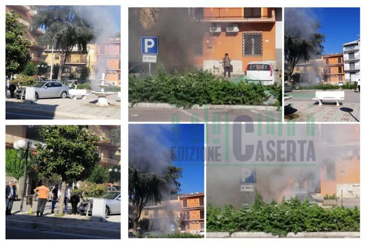 Fiamme in piazza Castra Marcelli: avvistate diverse persone