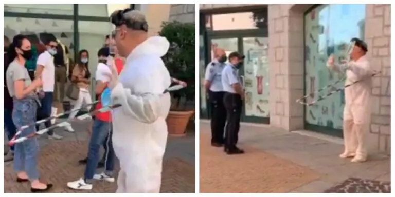 Distanza di sicurezza e segnaletica: incursione del broker all’Outlet (VIDEO)