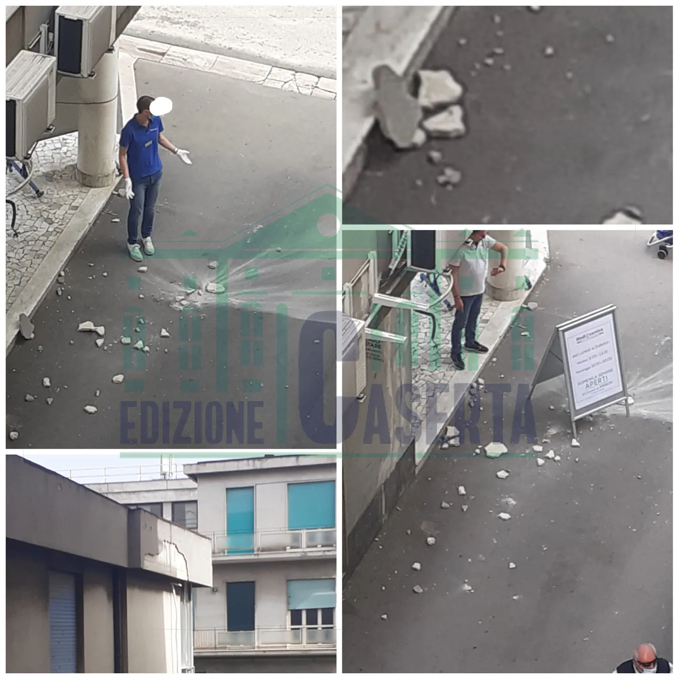 Giù pezzo di intonaco del palazzo, tragedia sfiorata in centro