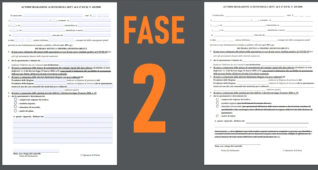 Nuova e vecchia autocertificazione a confronto, il chiarimento del Viminale