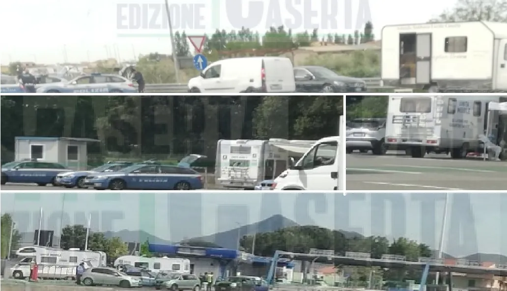 TUTTE LE FOTO. Decine di fermati e stop al casello: test in atto nel Casertano
