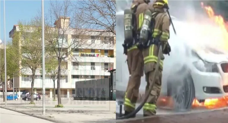 Tensione nelle palazzine, auto distrutta dalle fiamme
