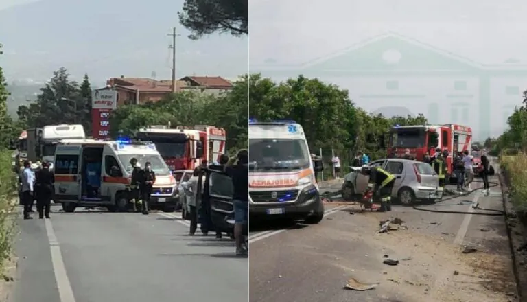 Terribile incidente tra Maddaloni e Valle: Punto centra muretto. Feriti in 2. LE FOTO