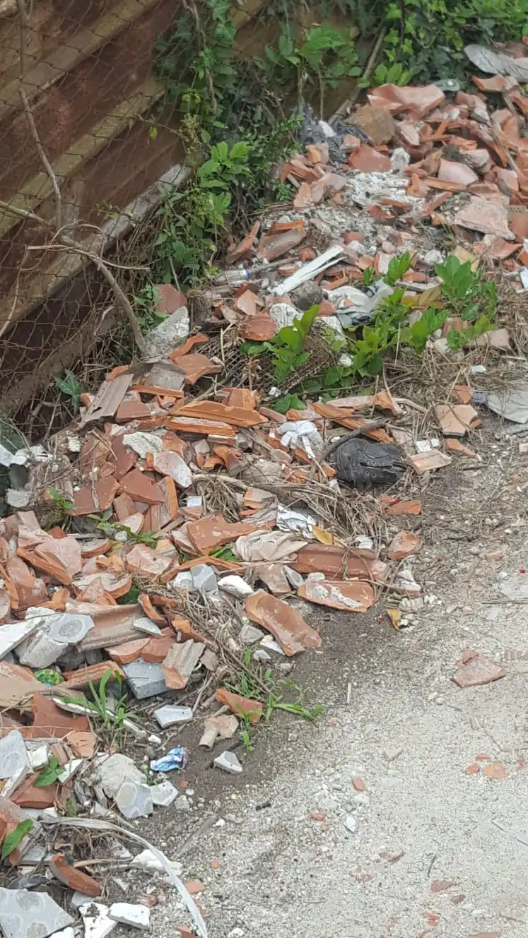 Sversamenti di mattoni e rifiuti nella zona dei furti. FOTO