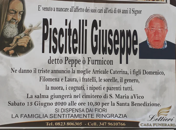 L’addio a Peppe ‘o Furmicon: salma arriverà al cimitero
