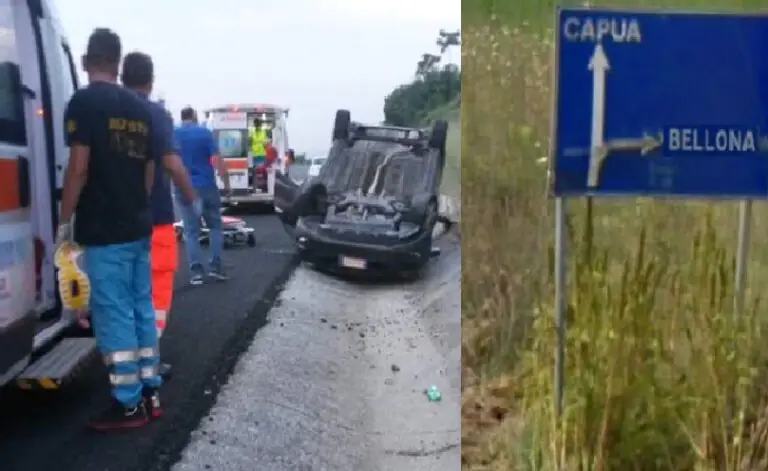 Auto si ribalta, giovane intrappolata in auto: le sue condizioni