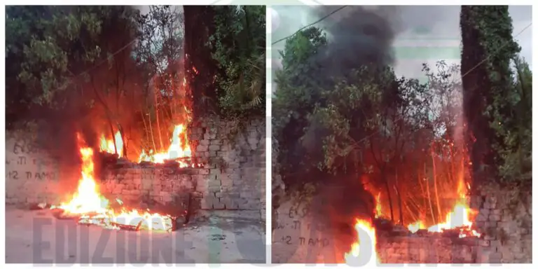 Incendio in via Napoli: arrivano i vigili del fuoco