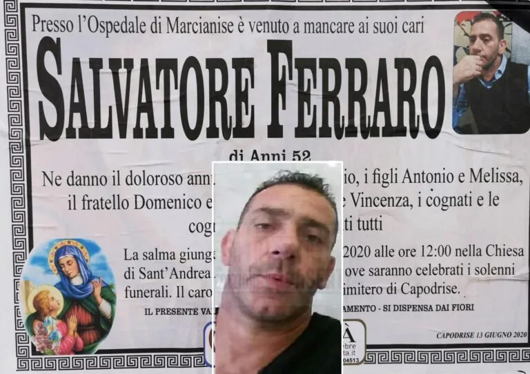 Morto per arresto cardiaco, fissati i funerali di Salvatore: lascia due figli