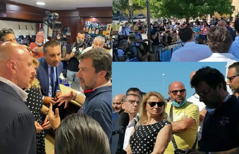Selfie, caffè, mozzarella e pochi intimi: Salvini chiude il tour casertano. FOTO