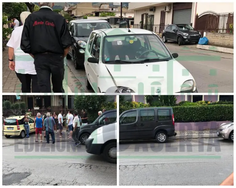 Impatto insolito in via Napoli: perde controllo e tampona la fidanzata