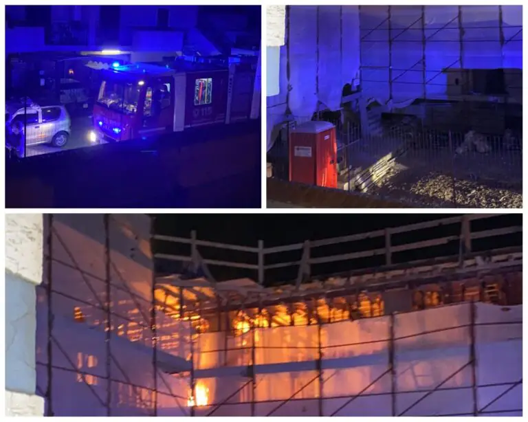 Incendiato il cantiere di una palazzina. VIDEO