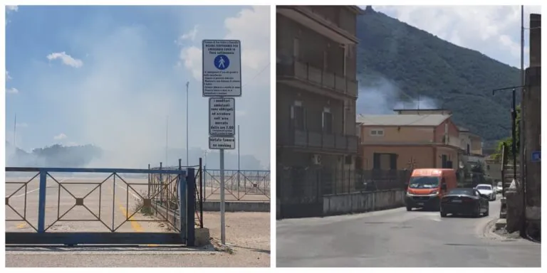 Rogo: il fumo invade il centro cittadino. LE FOTO