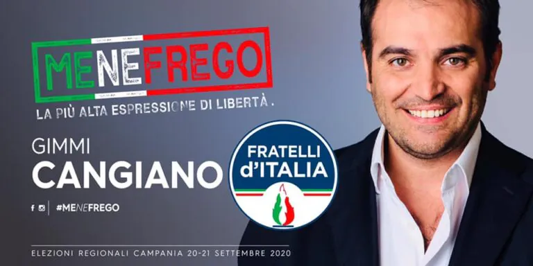 “Me ne frego”, l’annuncio della campagna elettorale di Cangiano