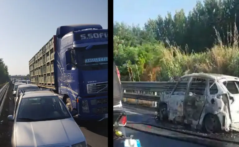 Auto prende fuoco, giovane si ustiona le mani: corsa in ospedale. VIDEO