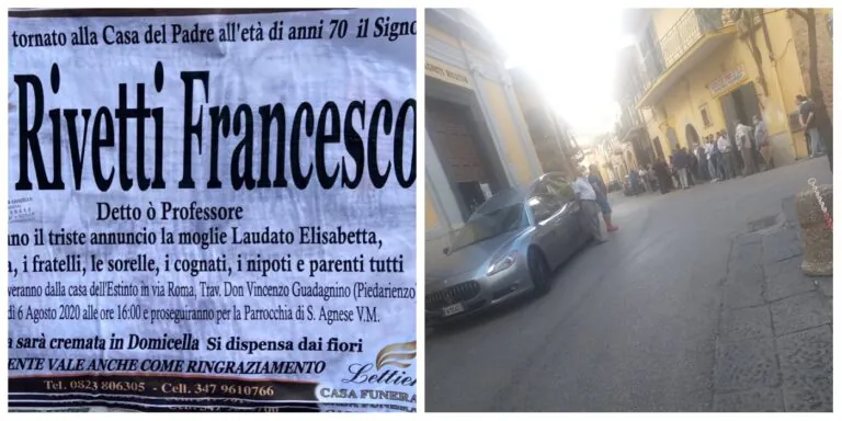 Grande commozione per l’addio all’ex dipendente della Regione detto ‘o professore