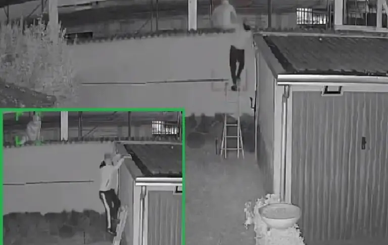 Famiglie in vacanza e ladri acrobati in azione: in fuga dalla scala. IL VIDEO
