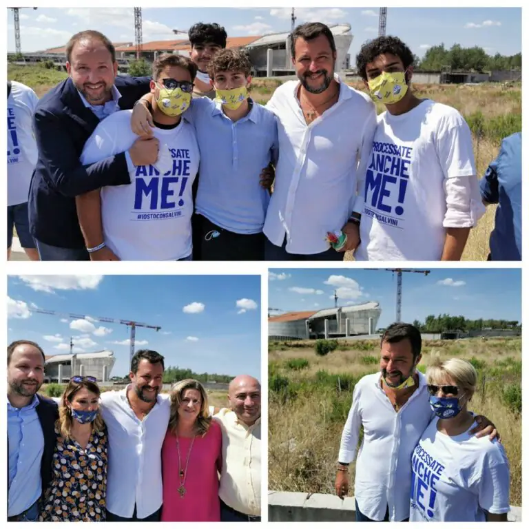Salvini a Caserta e Baia Domizia: “Modello Genova per il Policlinico. Da De Luca solo chiacchiere”. VIDEO