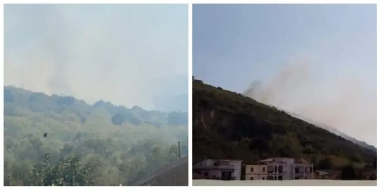 Grosso incendio, aria irrespirabile nella frazione