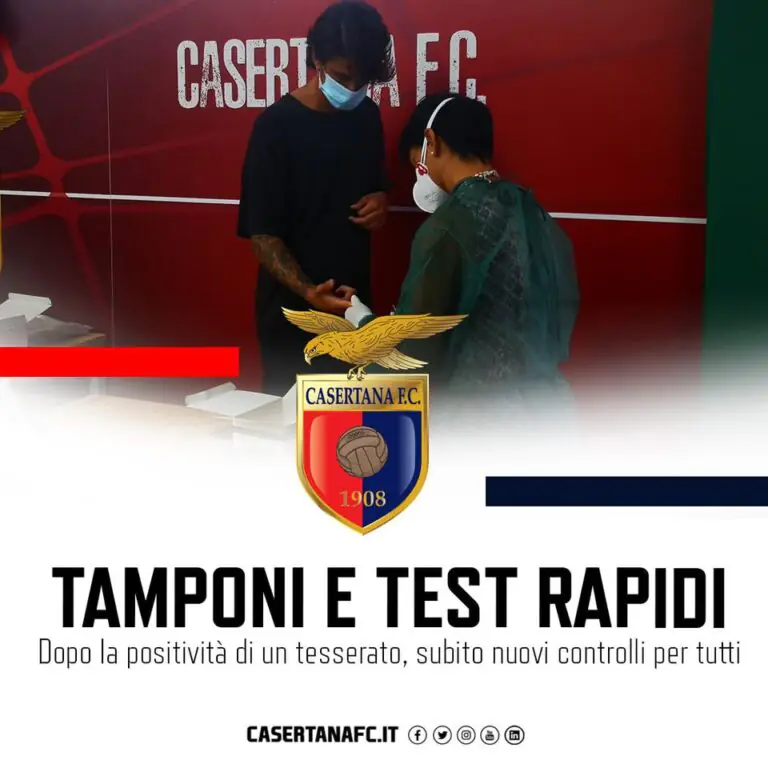 Casertana, test a tappeto su tutta la rosa. Niente allenamenti