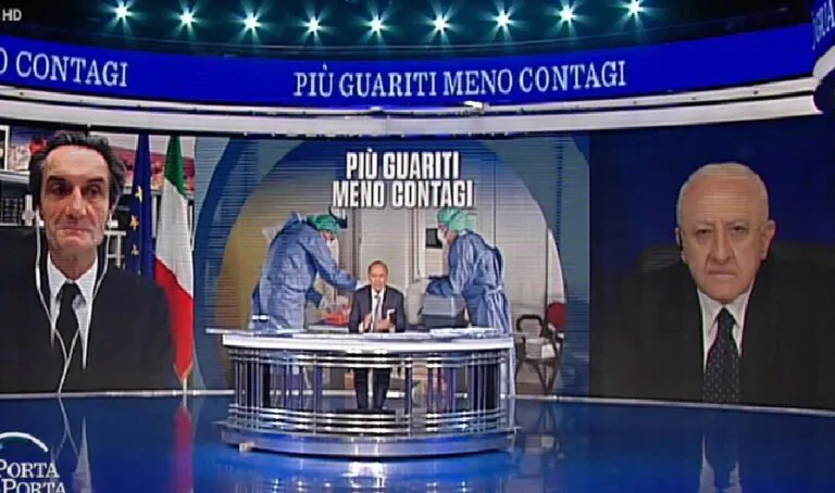 De Luca va a Porta a Porta: le nuove misure per fermare contagio