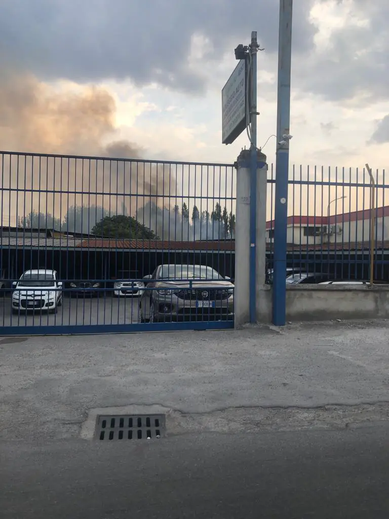 Maxi incendio al confine, fiamme minacciano distributore. FOTO E VIDEO