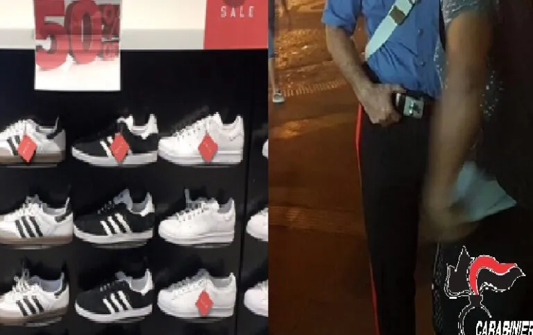 Appassionato di Adidas fa shopping al centro commerciale senza pagare: arrestato