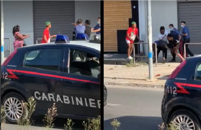 Donne se le danno di santa ragione in strada, arrivano i carabinieri. VIDEO