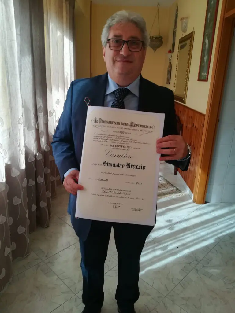 Stanislao Braccio nominato Cavaliere della Repubblica: il sindaco Cioffi presente alla cerimonia
