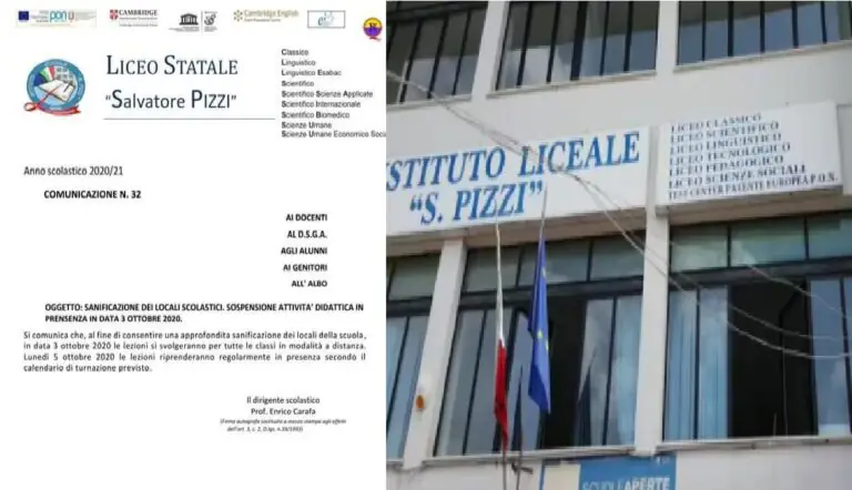 Pizzi chiude per sanificazione, positivi in famiglie di due studenti