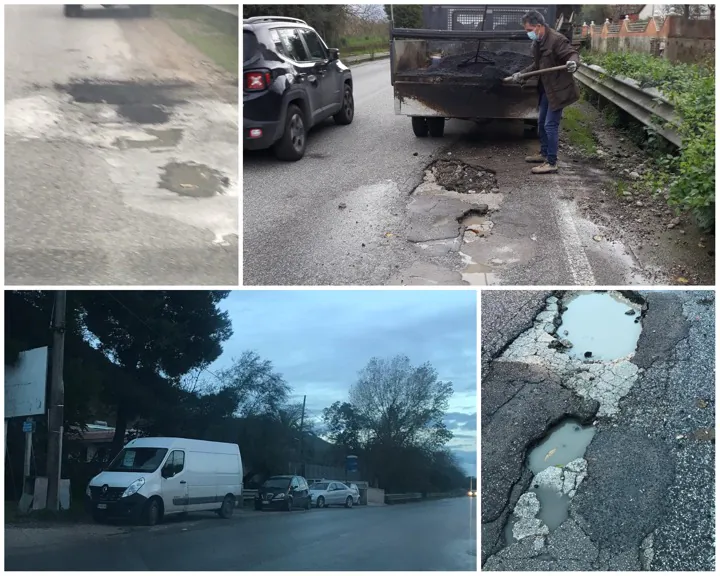 Piccola voragine dopo la pioggia: quindici automobilisti in panne. Comune interviene subito