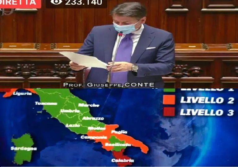 Dcpm, scelta la suddivisione delle Regioni per fasce. Ecco dove è stata inserita la Campania
