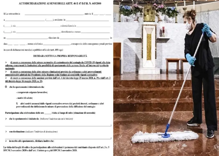 Campania zona rossa, ecco l’autocertificazione per andare in chiesa