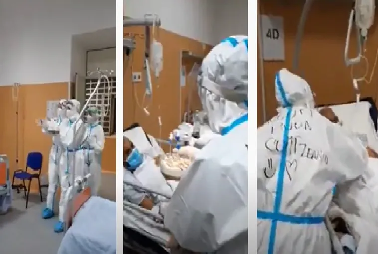 Ricoverato per Covid, infermieri gli organizzano festa di compleanno in ospedale. IL VIDEO COMMOVENTE