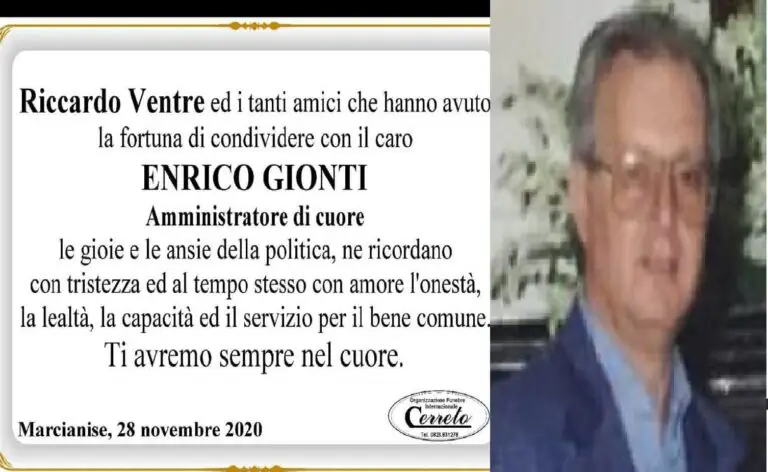 La politica ricorda Enrico Gionti: “Eri un amministratore del cuore”