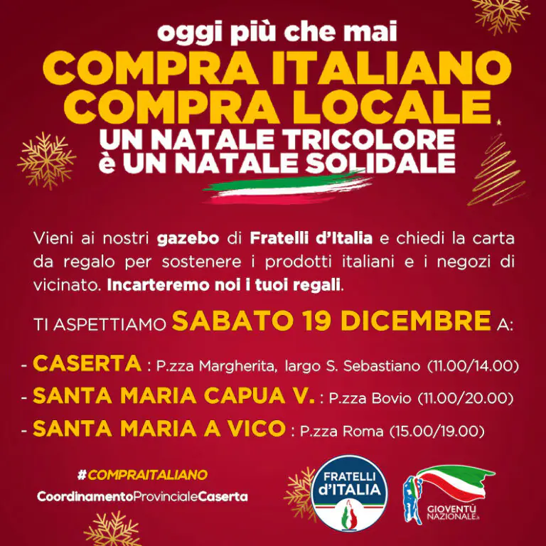Fratelli d’Italia si mobilita a sostegno delle aziende italiane, i prodotti tipici, il piccolo commerci