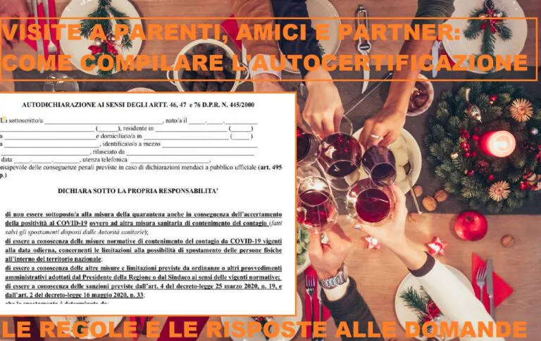 Natale: ecco l’autocertificazione per andare da amici, parenti o partner. TUTTE LE RISPOSTE